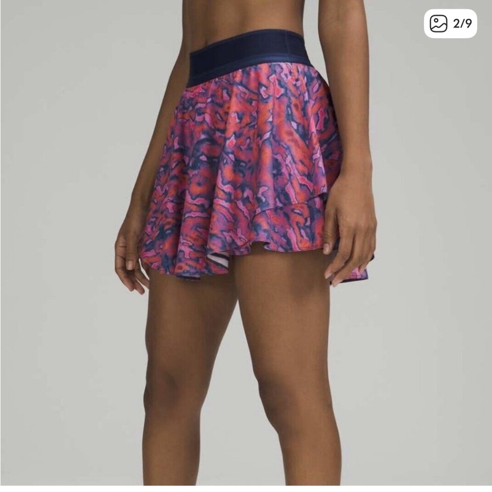 Lululemon Court Rival High-Rise Tennis Skirt Chroma Clash Multi Size